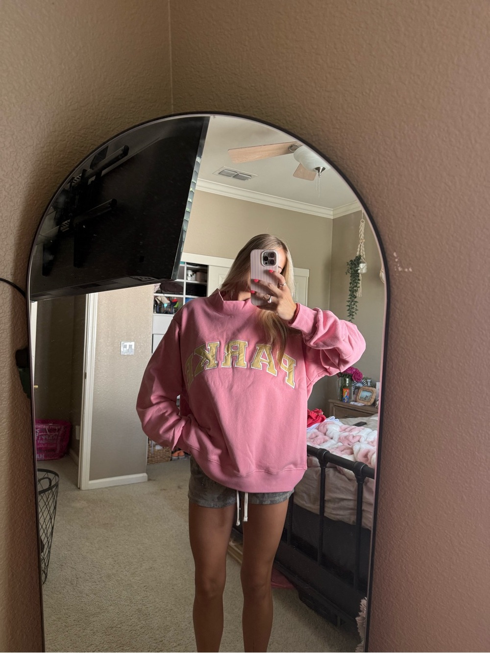 Pink PARKE Crewneck Sweatshirt - Casual Women's Top